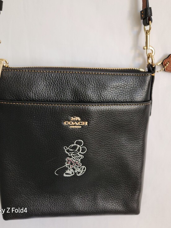 Coach Handbags - Coach Black Leather Crossbody with Minnie Mouse Detail